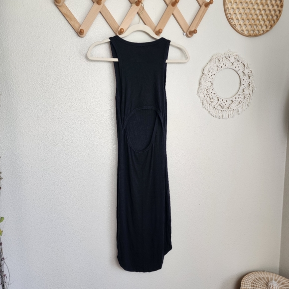 House Of Harlow 1960 Ribbed Bodycon Cutout Back Midi Dress In Black Size S NWOT - Picture 4 of 9